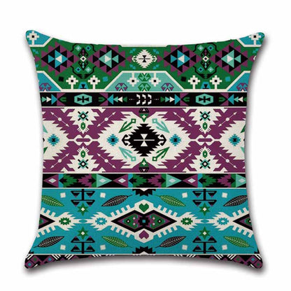 Housses de coussin carrées décoratives en coton et lin motif Datura – Lot de 4 housses de coussin 45 x 45 cm