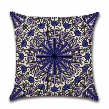 Housses de coussin carrées décoratives en coton et lin motif Datura – Lot de 4 housses de coussin 45 x 45 cm