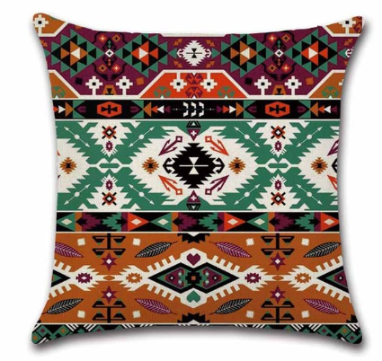Housses de coussin carrées décoratives en coton et lin motif Datura – Lot de 4 housses de coussin 45 x 45 cm