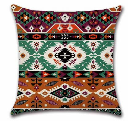 Housses de coussin carrées décoratives en coton et lin motif Datura – Lot de 4 housses de coussin 45 x 45 cm