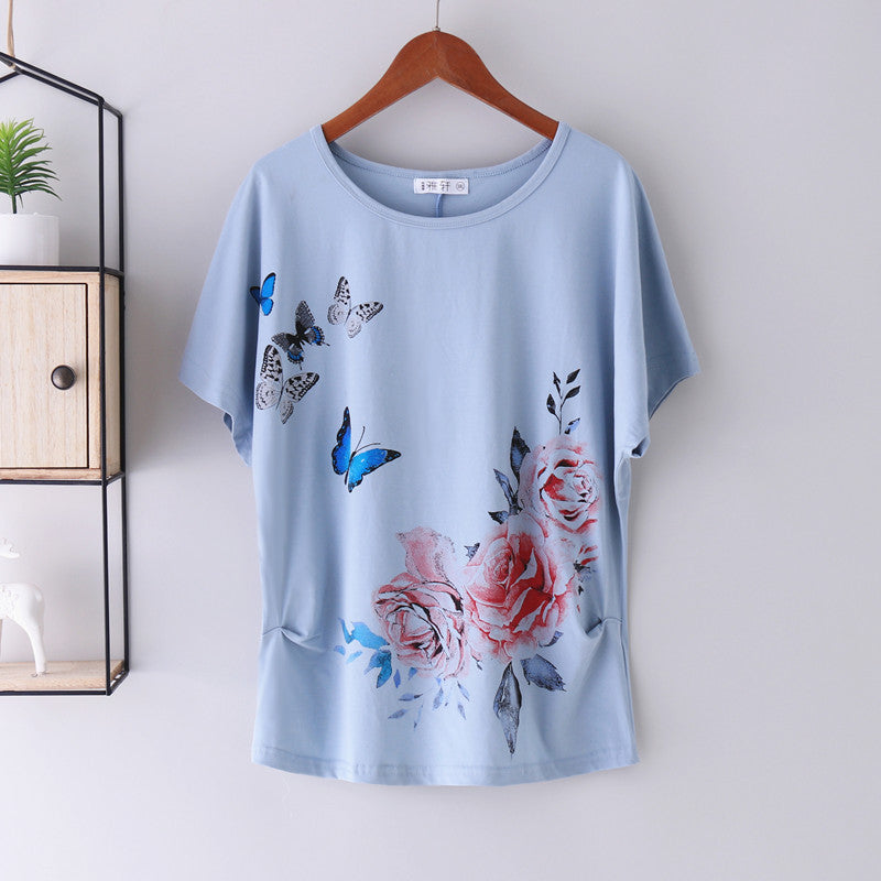 Camiseta de algodón de manga corta de talla grande National