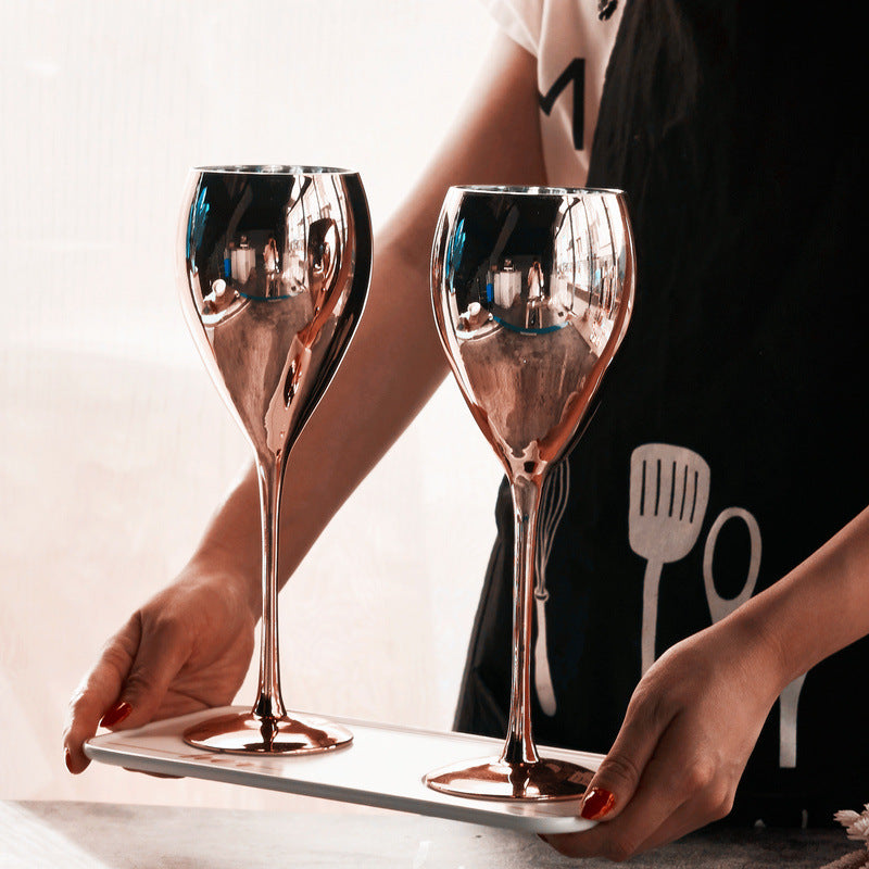 Personalized Luxury Goblet Electroplated Crystal Wine Glass