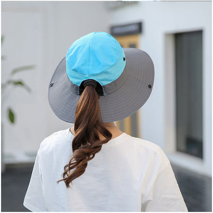 Chapeau de soleil pliable unisexe d'été Pêcheur Hommes Femmes Large bord Décontracté Extérieur Voyage Plage Protection solaire Anti-UV Chapeaux de soleil
