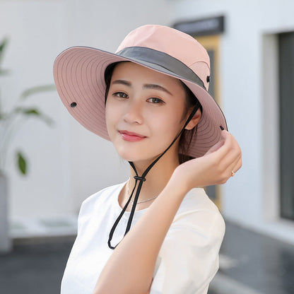 Chapeau de soleil pliable unisexe d'été Pêcheur Hommes Femmes Large bord Décontracté Extérieur Voyage Plage Protection solaire Anti-UV Chapeaux de soleil