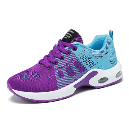 Chaussures décontractées respirantes légères pour femme, à lacets, amortissantes
