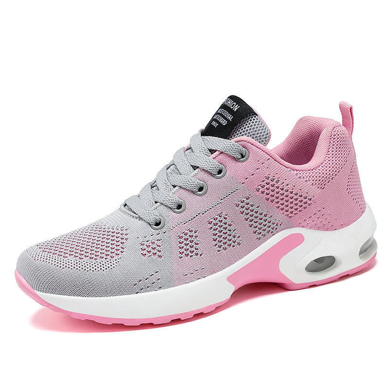 Chaussures décontractées respirantes légères pour femme, à lacets, amortissantes