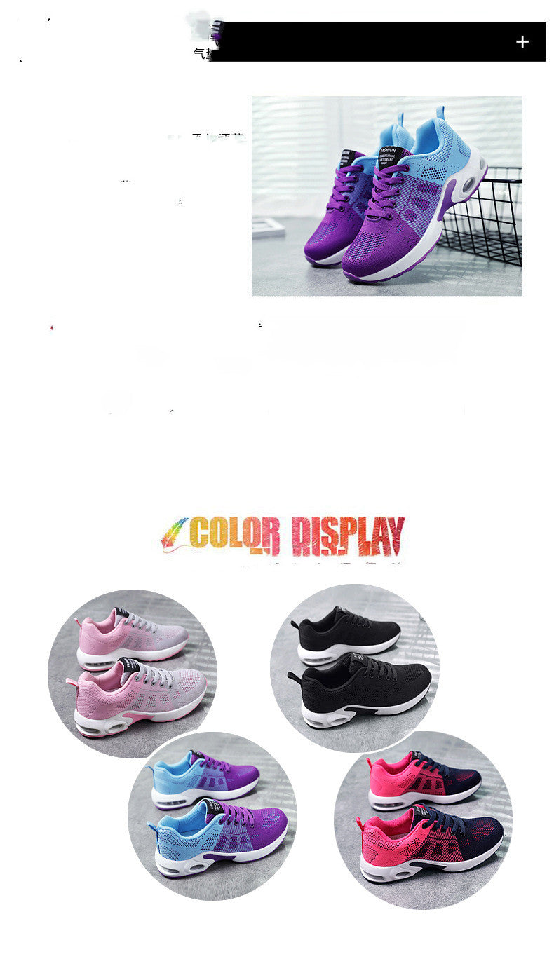 Chaussures décontractées respirantes légères pour femme, à lacets, amortissantes