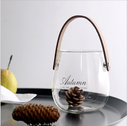 Glass Vase Flower Arrangement Dried Vase Fruit