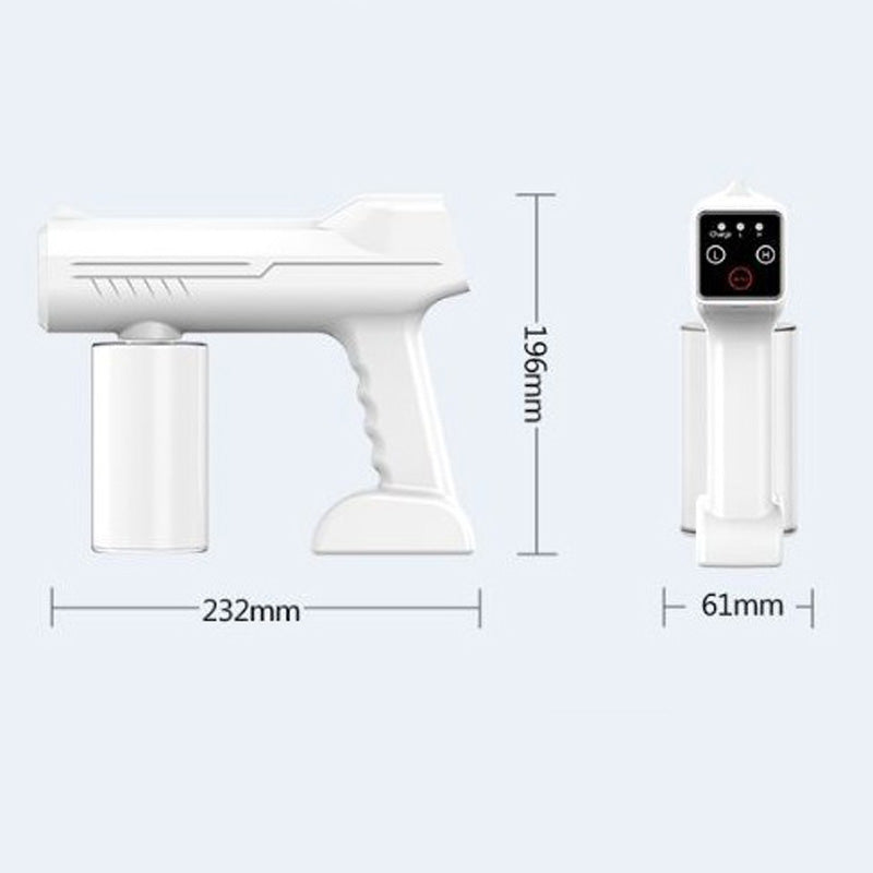 Pistolet pulvérisateur électrique de désinfection anti-épidémique, batterie au lithium, lumière bleue nano, petit pistolet pulvérisateur, atomiseur à chargement sans fil