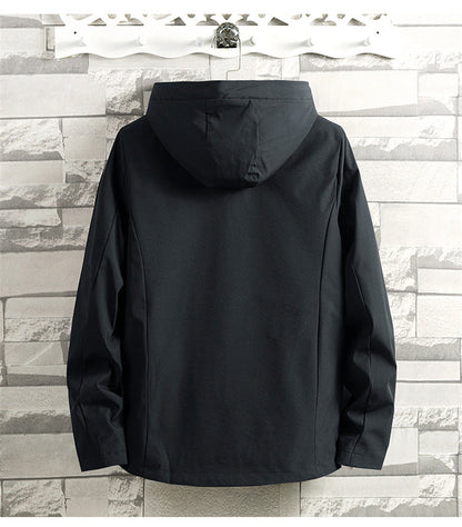 Spring And Autumn Fattening Plus Size Hooded Windbreaker
