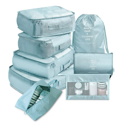 Lot de 8 sacs de rangement pour bagages, organisateurs de voyage pour vêtements, sous-vêtements et chaussures, cubes d'emballage