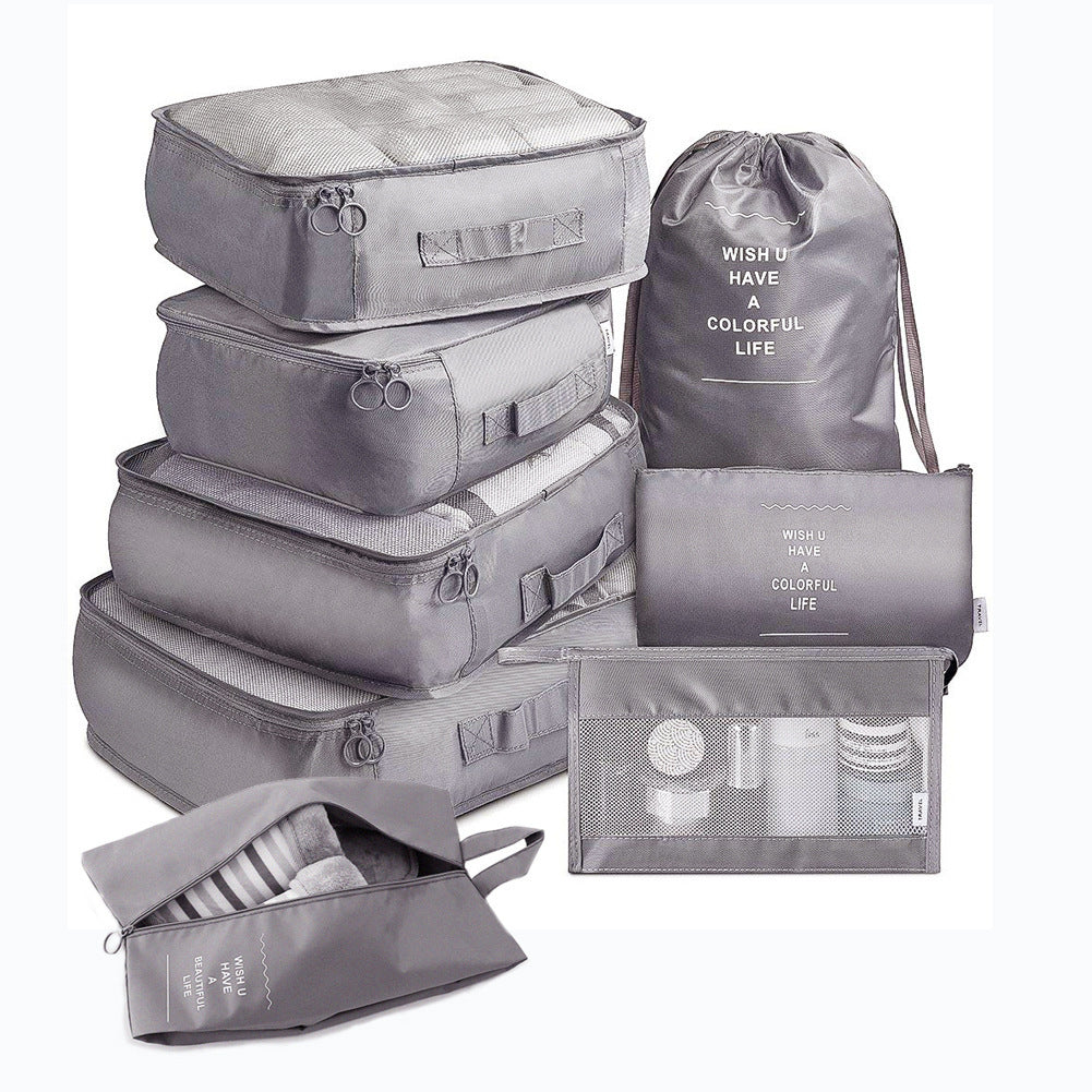Lot de 8 sacs de rangement pour bagages, organisateurs de voyage pour vêtements, sous-vêtements et chaussures, cubes d'emballage