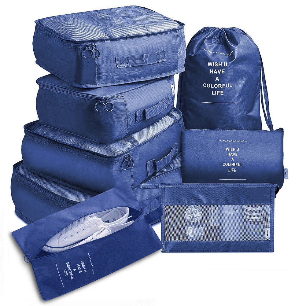 Lot de 8 sacs de rangement pour bagages, organisateurs de voyage pour vêtements, sous-vêtements et chaussures, cubes d'emballage