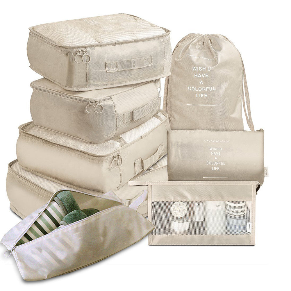 Lot de 8 sacs de rangement pour bagages, organisateurs de voyage pour vêtements, sous-vêtements et chaussures, cubes d'emballage