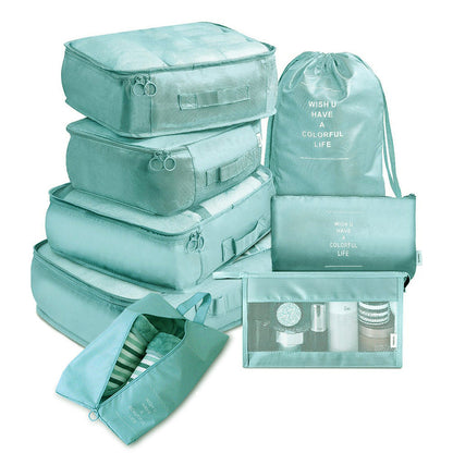 Lot de 8 sacs de rangement pour bagages, organisateurs de voyage pour vêtements, sous-vêtements et chaussures, cubes d'emballage