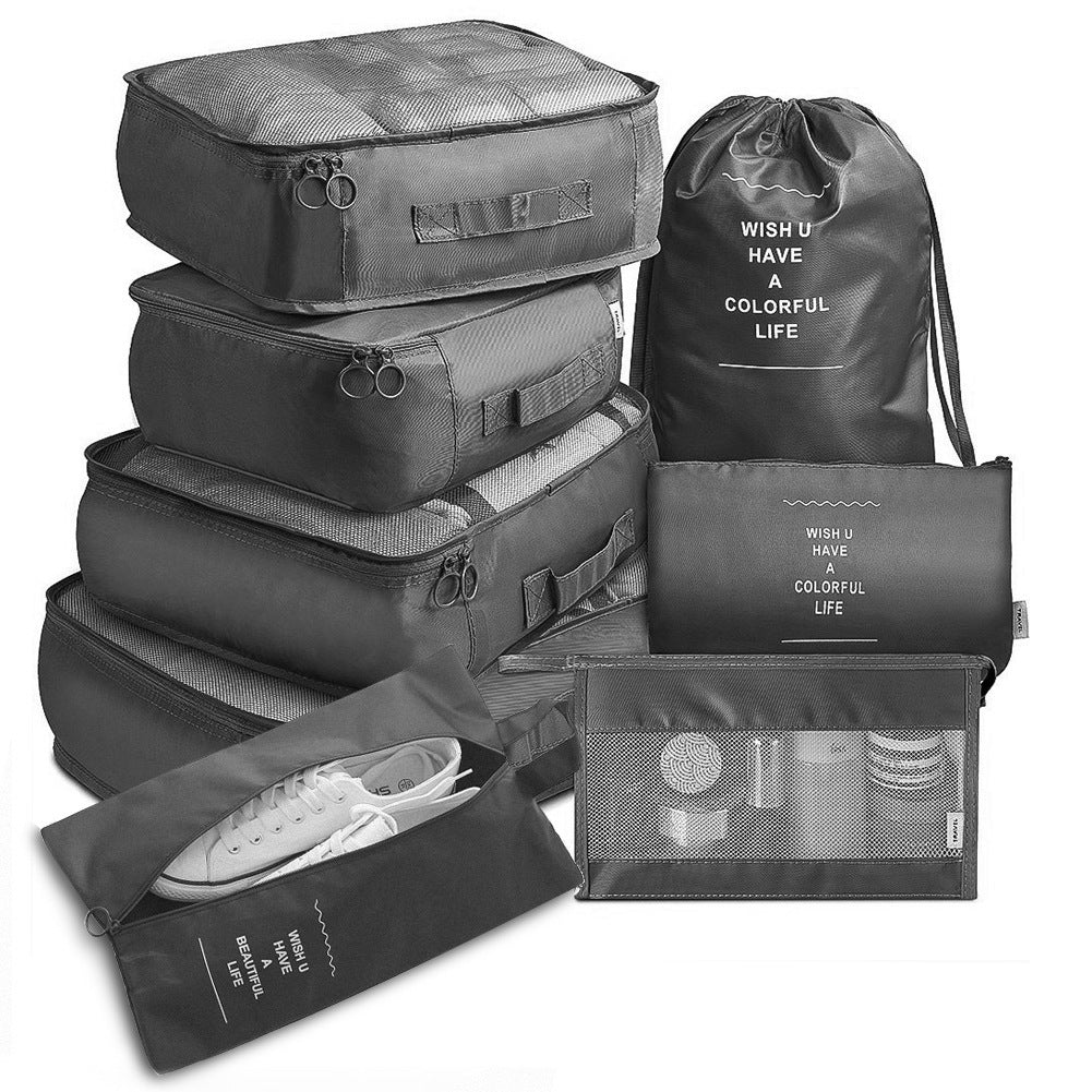 Lot de 8 sacs de rangement pour bagages, organisateurs de voyage pour vêtements, sous-vêtements et chaussures, cubes d'emballage