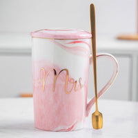 Ceramic Cup Custom Marble Pattern Bride Souvenir Couple Water Cup Wedding Gift