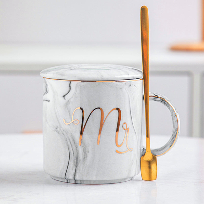 Ceramic Cup Custom Marble Pattern Bride Souvenir Couple Water Cup Wedding Gift