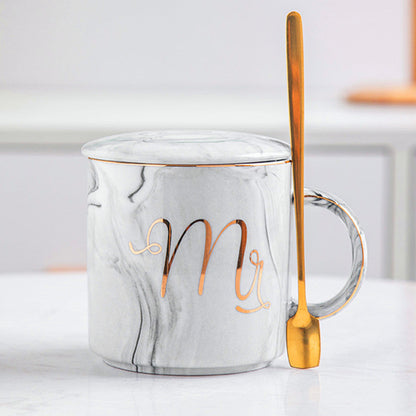 Ceramic Cup Custom Marble Pattern Bride Souvenir Couple Water Cup Wedding Gift