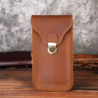 Sac de téléphone portable rétro en cuir Sac de protection de téléphone portable portable d'extérieur Sac de rangement de téléphone portable à domicile