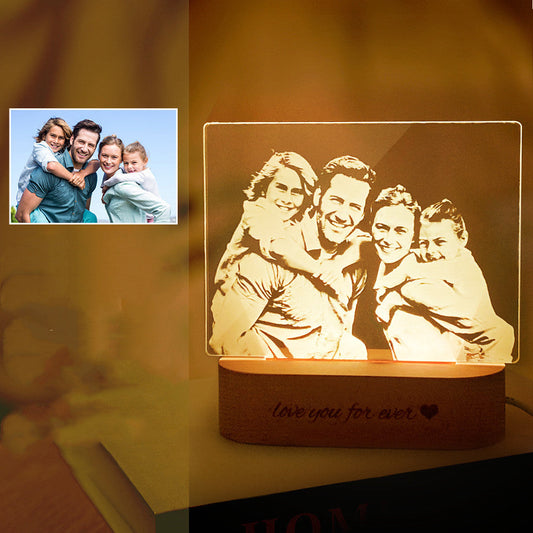 Luz nocturna estéreo 3D con foto personalizada