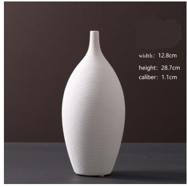 Ornements de vase en céramique blanche modernes et minimalistes, créatifs, de style européen, pour arrangements floraux, fleurs séchées et fleurs artificielles, décoration d'intérieur, vente en gros