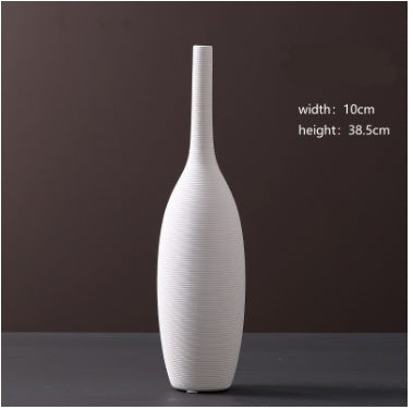 Ornements de vase en céramique blanche modernes et minimalistes, créatifs, de style européen, pour arrangements floraux, fleurs séchées et fleurs artificielles, décoration d'intérieur, vente en gros