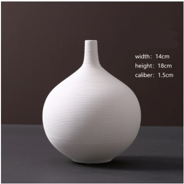 Ornements de vase en céramique blanche modernes et minimalistes, créatifs, de style européen, pour arrangements floraux, fleurs séchées et fleurs artificielles, décoration d'intérieur, vente en gros