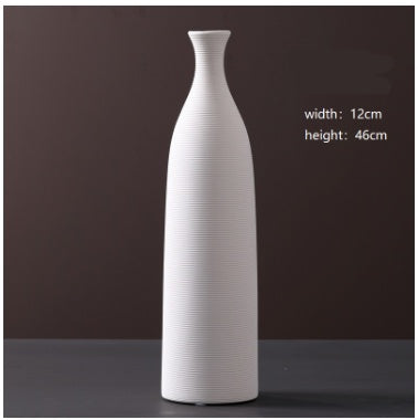 Ornements de vase en céramique blanche modernes et minimalistes, créatifs, de style européen, pour arrangements floraux, fleurs séchées et fleurs artificielles, décoration d'intérieur, vente en gros