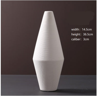 Ornements de vase en céramique blanche modernes et minimalistes, créatifs, de style européen, pour arrangements floraux, fleurs séchées et fleurs artificielles, décoration d'intérieur, vente en gros