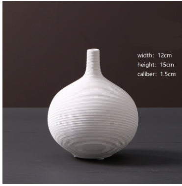 Ornements de vase en céramique blanche modernes et minimalistes, créatifs, de style européen, pour arrangements floraux, fleurs séchées et fleurs artificielles, décoration d'intérieur, vente en gros