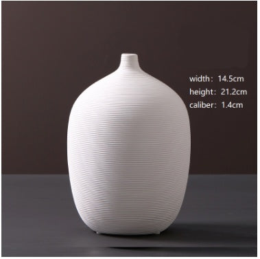 Ornements de vase en céramique blanche modernes et minimalistes, créatifs, de style européen, pour arrangements floraux, fleurs séchées et fleurs artificielles, décoration d'intérieur, vente en gros