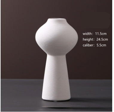 Ornements de vase en céramique blanche modernes et minimalistes, créatifs, de style européen, pour arrangements floraux, fleurs séchées et fleurs artificielles, décoration d'intérieur, vente en gros
