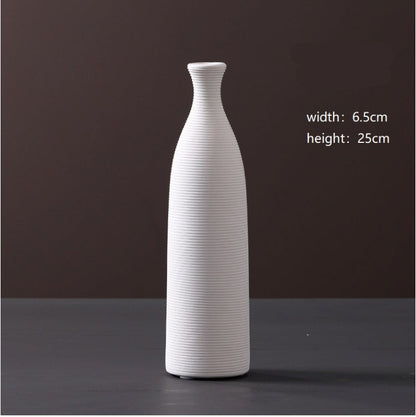 Ornements de vase en céramique blanche modernes et minimalistes, créatifs, de style européen, pour arrangements floraux, fleurs séchées et fleurs artificielles, décoration d'intérieur, vente en gros