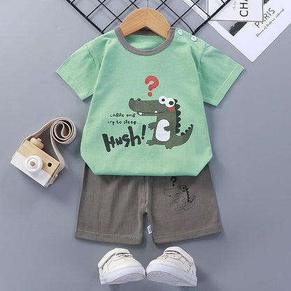 Vêtements d'été pour bébés et jeunes enfants de 1-2-3-4-5-6 ans T-shirt short