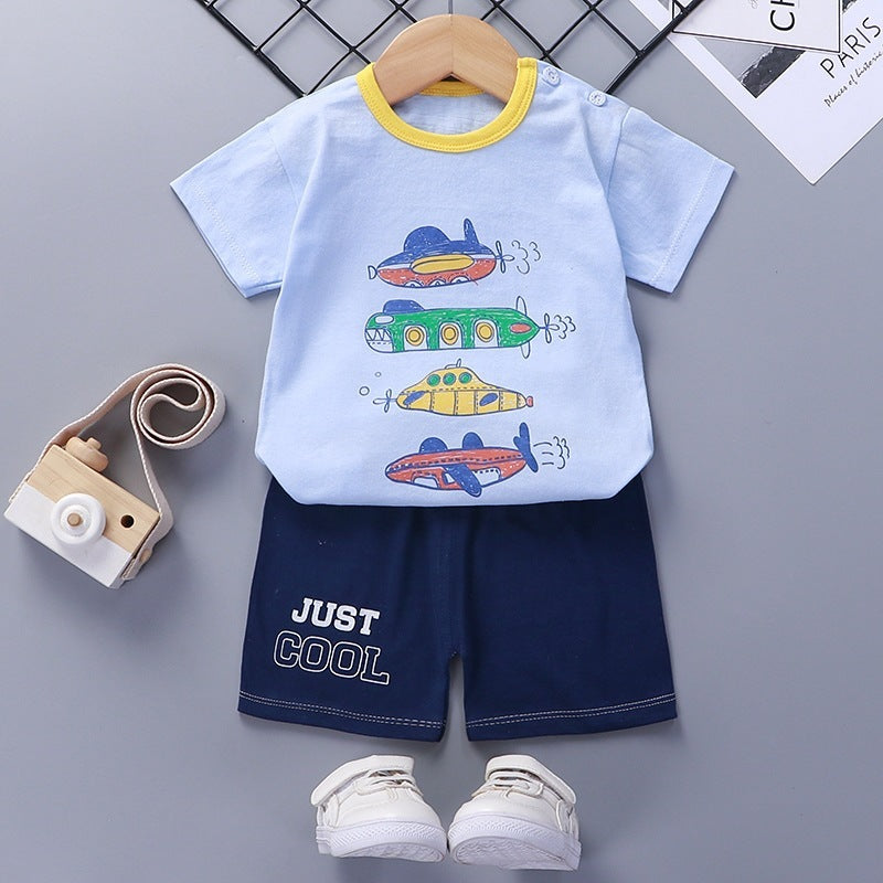 Vêtements d'été pour bébés et jeunes enfants de 1-2-3-4-5-6 ans T-shirt short