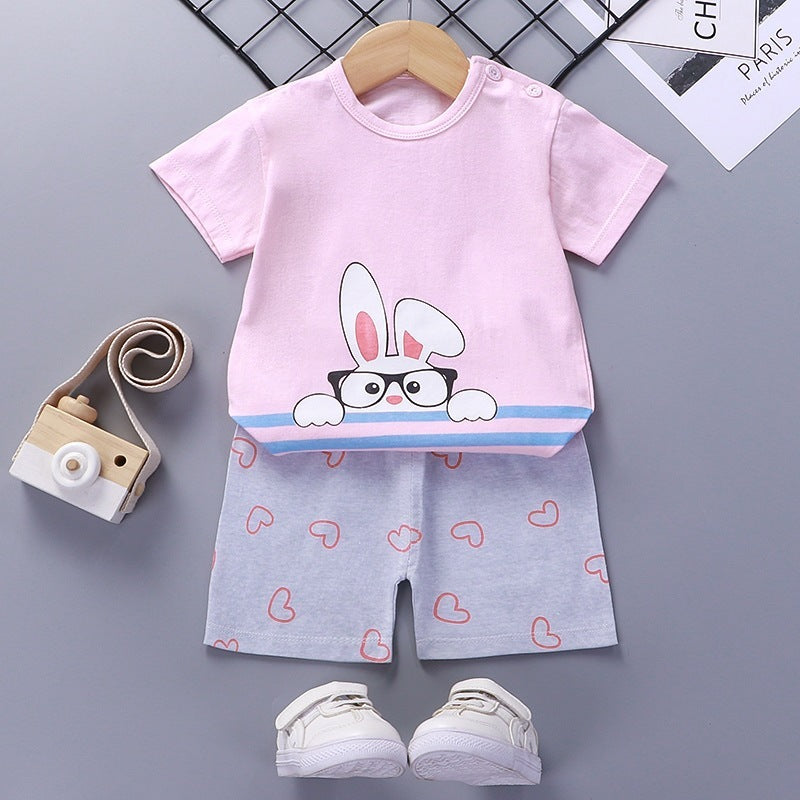 Vêtements d'été pour bébés et jeunes enfants de 1-2-3-4-5-6 ans T-shirt short