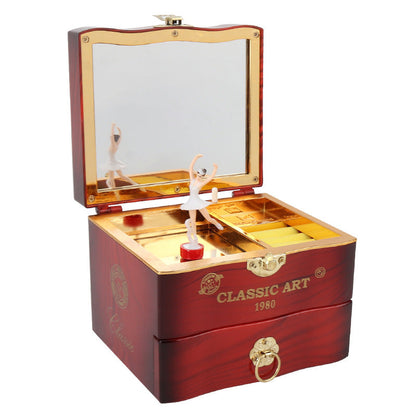Nostalgic Music Box Dancing Girl Clockwork Simulation Music Box Jewelry Box Girlfriends Wedding Gift
