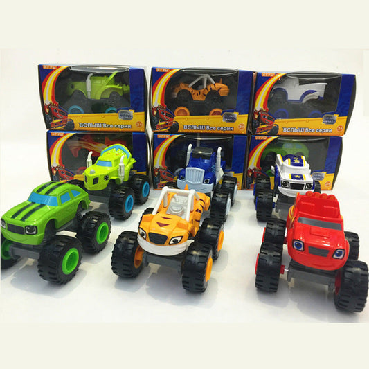 Voiture Jouet Pour Enfants Six Modèles De Dessins Animés Tout-Terrain Coulissants Mini-Jouets Éducatifs