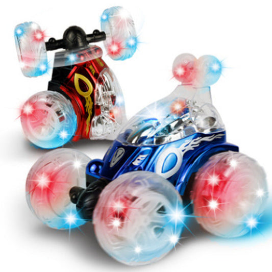 Camión volquete teledirigido, coche teledirigido todoterreno de carreras con luz, coche de juguete para niños, coche de acrobacias giratorio, juguete de puesto.