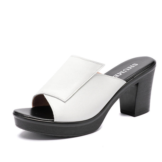 Sandalias de tacón grueso para mujer, tacón alto, grueso