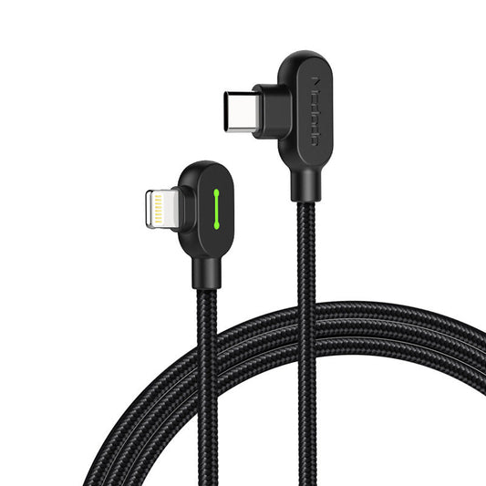 Compatible avec Apple, câble de charge rapide Maiduoduo PD à double coude pour iPhone 8 X XR, idéal pour les jeux mobiles