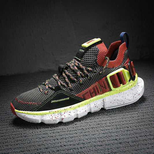 Zapatillas deportivas transpirables con hebilla y combinación de colores para correr