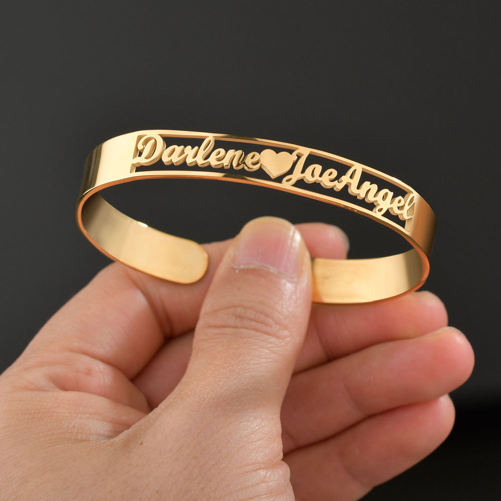 Bracelet en acier inoxydable doré avec alphabet, bracelet fin tendance "Love"