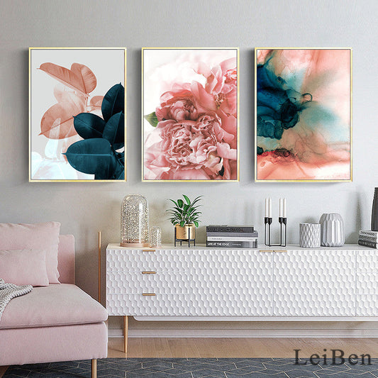 Pintura decorativa para sala de estar estilo nórdico, pintura para pared de fondo de sofá de dormitorio y comedor