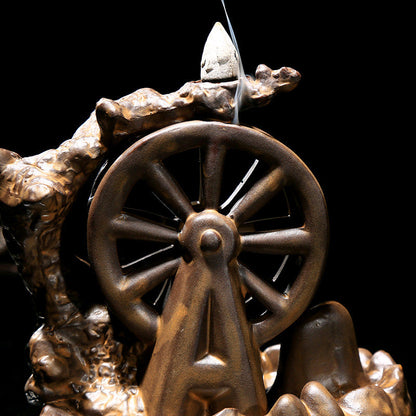 Brûleur d'encens à refoulement en céramique, brûleur d'aromathérapie créatif d'intérieur, ornements décoratifs pour bâtonnets d'encens de santal, Shui Mu Nianhua