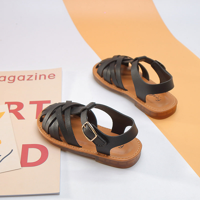 Zapatos de princesa de estilo romano, retro, cómodos y transpirables para niñas de otoño