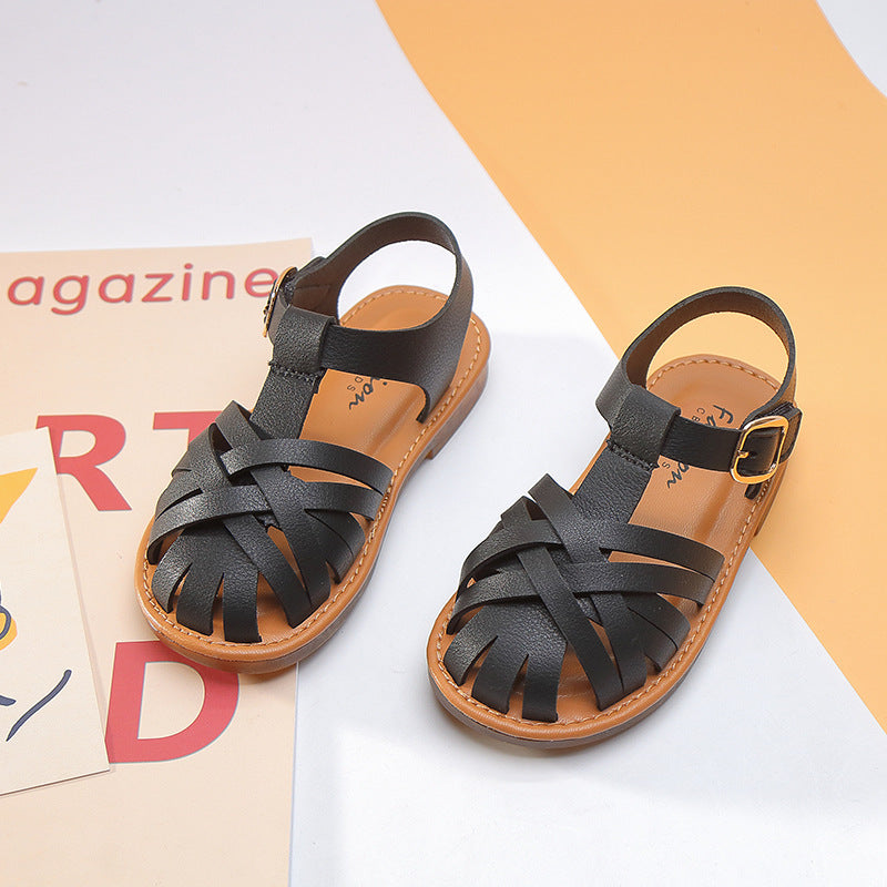 Zapatos de princesa de estilo romano, retro, cómodos y transpirables para niñas de otoño