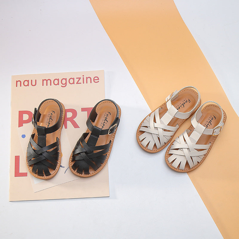 Zapatos de princesa de estilo romano, retro, cómodos y transpirables para niñas de otoño