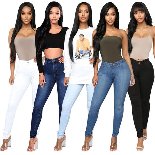 Jean stretch pour femme, coupe simple